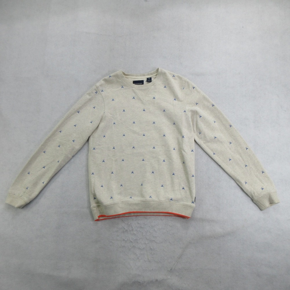 Scotch & Soda Men's Sweatshirt Size Small Crew Neck Allover Logo Print